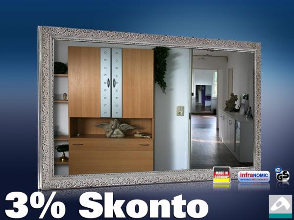 Infrarot Spiegelheizung Bad 600 Watt 110x60 Stilrahmen StSi
