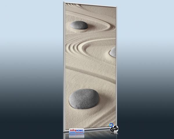 Infrarot Bildheizung 900 Watt 140x60 M10-SL Steine im Sand