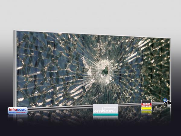 Infrarot Bildheizung 900 Watt 140x60 M10-SL Glas mit Loch