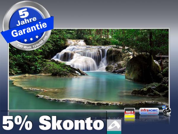 Infrarot Bildheizung ESG Glas 700 Watt 120x60 M10-SL Flusslauf