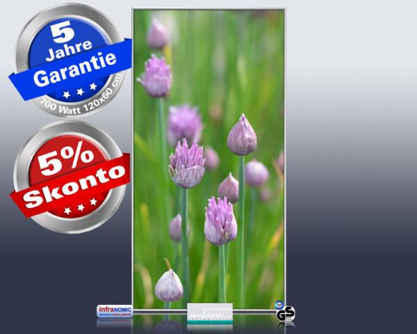 Infrarot Bildheizung 700 Watt 120x60 M10-SL Schnittlauch Hochformat