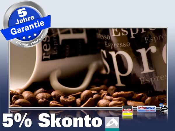 Infrarotheizung als Bild Bildheizung 700 Watt 120x60 M10-SL cafe 02