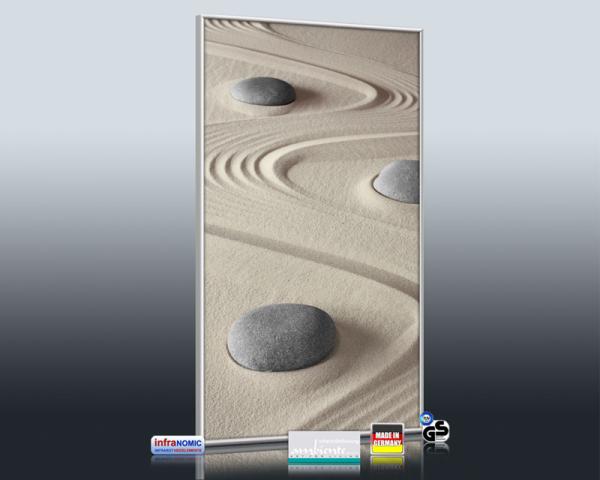 Infrarot Bildheizung 700 Watt 120x60 M10-SL Steine im Sand