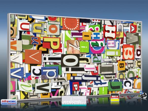 Infrarotheizung als Bild Bildheizung 700 Watt 120x60 M10-SL Buchstaben