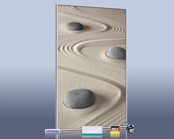 Infrarot Bildheizung 600 Watt 110x60 M10-SL Steine im Sand