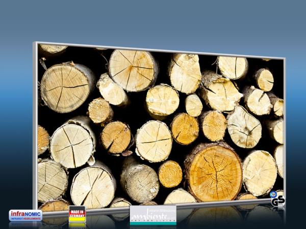 Infrarot Bildheizung 600 Watt 110x60 M10-SL Holzstapel