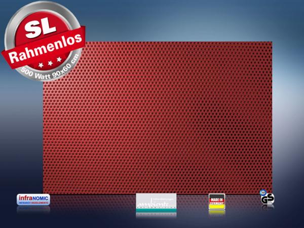 Infrarot Bildheizung 500 Watt 90x60 M10-SL Löcher rot
