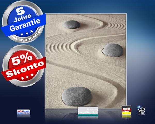 Infrarot Bildheizung 400 Watt 70x60 M10-SL Steine im Sand