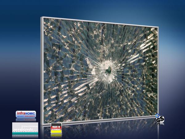 Infrarot Bildheizung 400 Watt 70x60 M10-SL Glas mit Loch