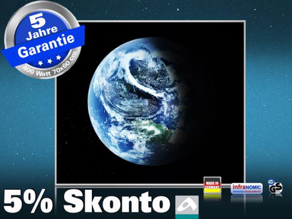 infrarot Bildheizung 400 Watt 70x60 M10-SL Planet Erde