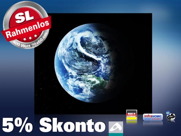 infrarot Bildheizung 400 Watt 70x60 M10-SL Planet Erde