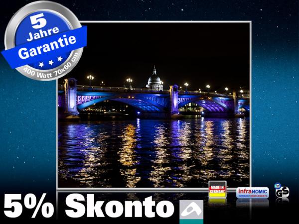 Infrarot Bildheizung 400 Watt 70x60 M10-SL London bei Nacht