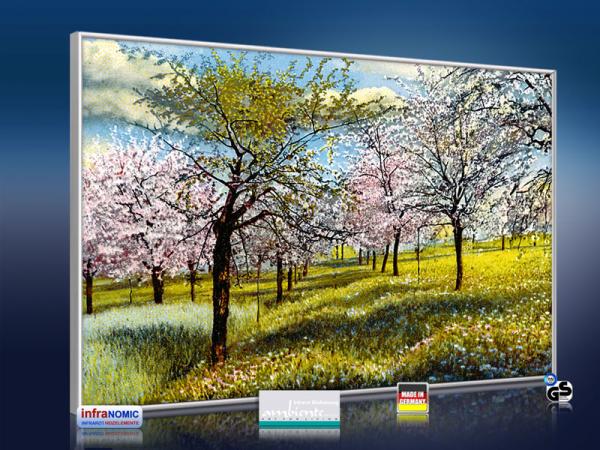 Infrarot Bildheizung Kunst 500 Watt 90x60 M10-SL Baumblüte