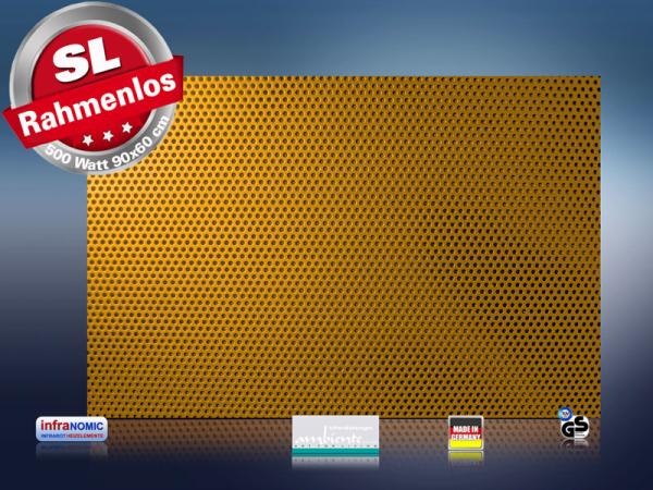 Infrarot Bildheizung 500 Watt 90x60 M10-SL Löcher orange