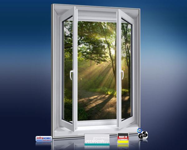Infrarot Bildheizung 500 Watt 90x60 M10-SL Fensterblick Morgensonne
