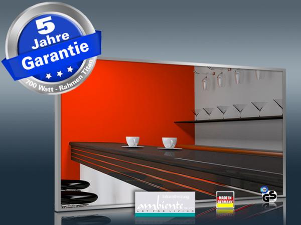 Infrarot Spiegelheizung 700 Watt 120x60 M10T Titan Rahmen