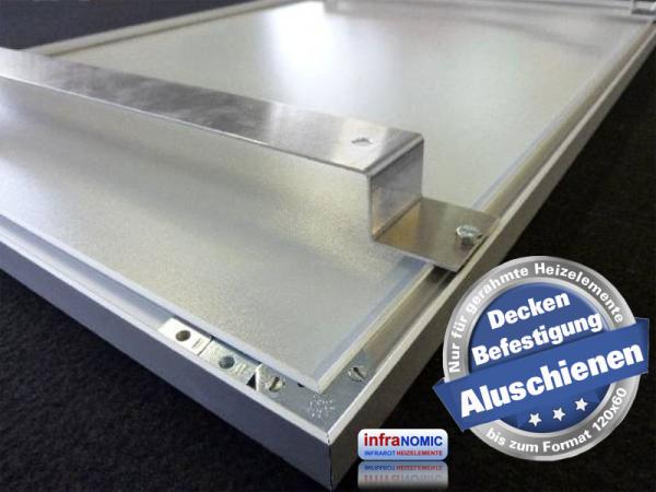 Infrarot Deckenheizung 500 Watt ESG Glas weiß 90x60 Rahmen M10