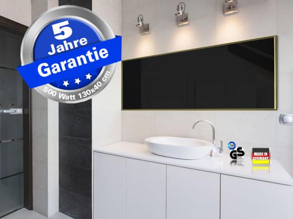 Infrarotheizung schwarz Spiegelheizung Bad 500 Watt 130x40 M10M