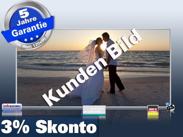 Infrarot Bildheizung 700 Watt 120x60 M10-SL mit eigenem Foto Motiv