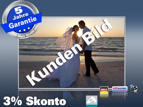 Infrarot Bildheizung 500 Watt 90x60 M10-SL mit eigenem Foto Bild