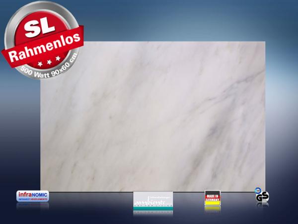 infrarot Bildheizung 500 Watt 90x60 M10-SL Marmor weiß