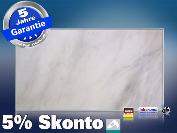 Infrarot Bildheizung 600 Watt 110x60 M10-SL Marmor weiß