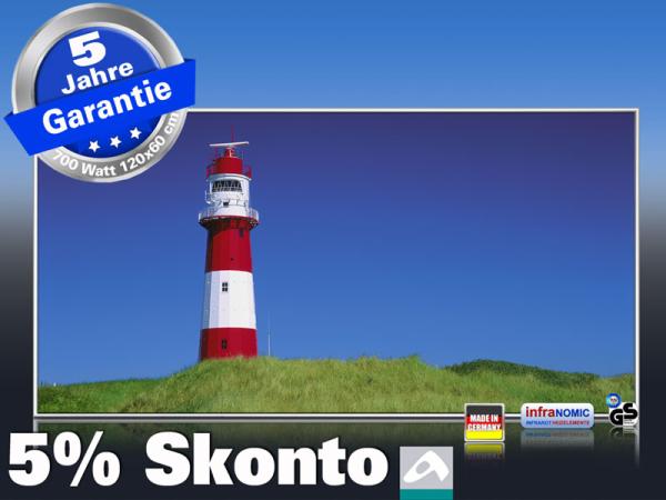 Infrarot Bildheizung 700 Watt 120x60 M10-SL Leuchtturm