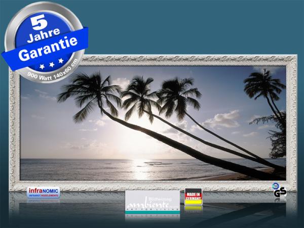 Infrarot Bildheizung 900 Watt 140x60 Stilrahmen StAw Barbados