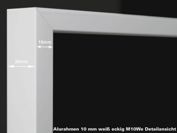 Aufpreis Alurahmen weiß eckig M10W alle Größen
