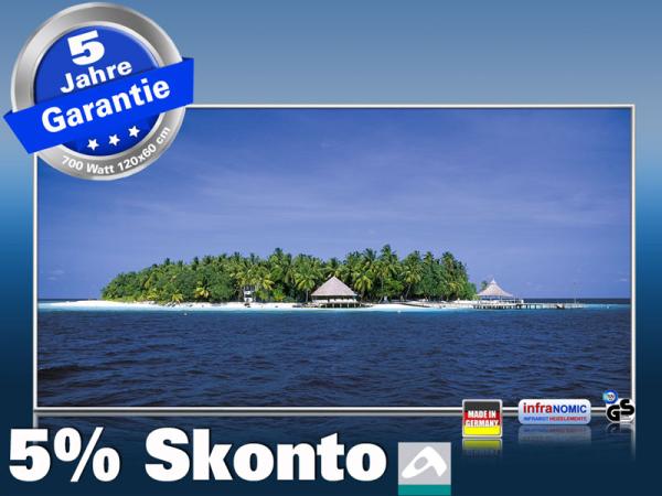 Infrarot Bildheizung 700 Watt 120x60 M10-SL Malediven Palmeninsel
