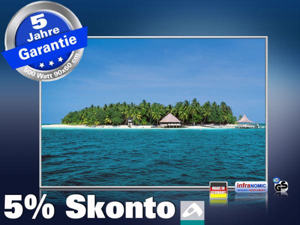 Infrarot Bildheizung 500 Watt 90x60 M10-SL Malediven Palmeninsel
