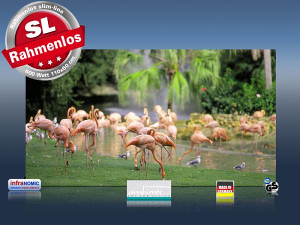 Infrarotheizung als Bild Bildheizung 600 Watt 110x60 M10-SL Flamingos