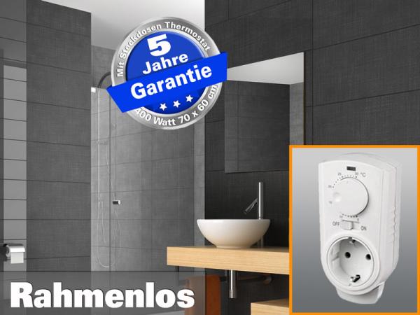 Infrarot Spiegelheizung mit Thermostat 400 Watt 70x60 M10-SL