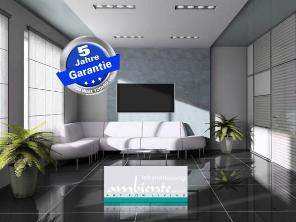 Infrarotheizung 700 Watt 120x60 Glas weiß M10 mit Optionen