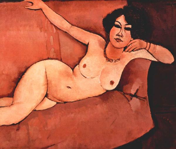 Modigliani: Akt auf Sofa Bildauswahl für Bildheizung 70x60