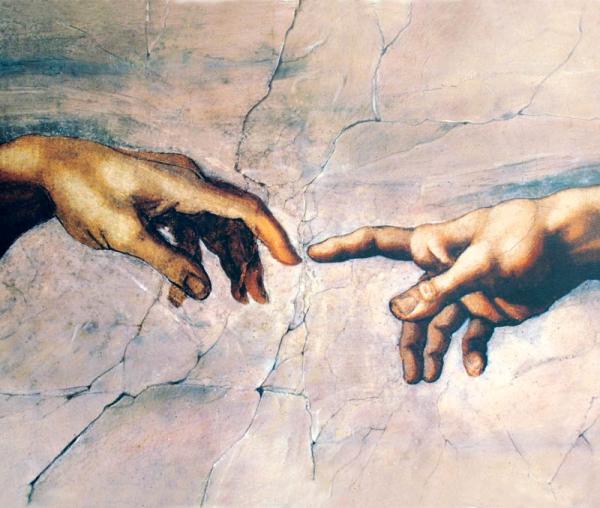 Michelangelo: Erschaffung Adams Bildauswahl für Bildheizung 70x60