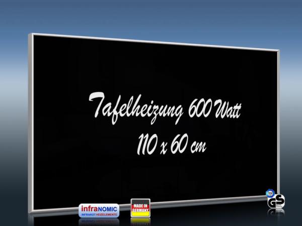 Infrarotheizung Tafelheizung Schreibtafel ESG Glas 600 Watt 110x60 M10